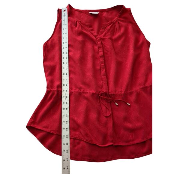 Liz Claiborne Liz Red Sleeveless Button Up Top Size Large - Picture 6 of 6
